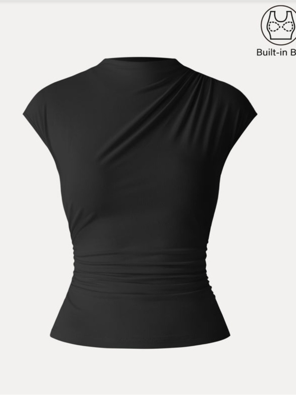 OGL MOCK NECK CAP SLEEVE WITH BRA NWT